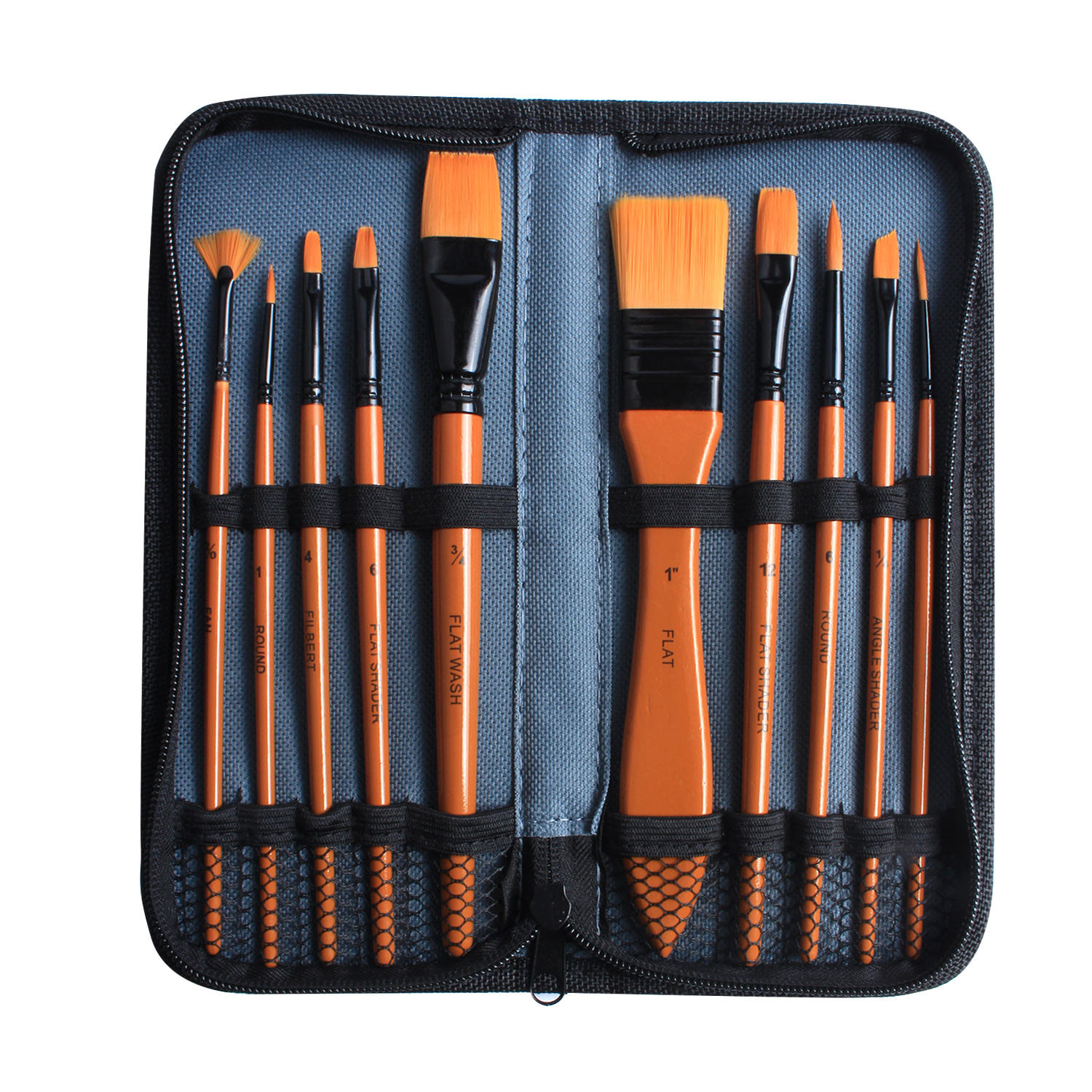 10 Pcs Paint Brush Set With Canvas Roll And_ (1)